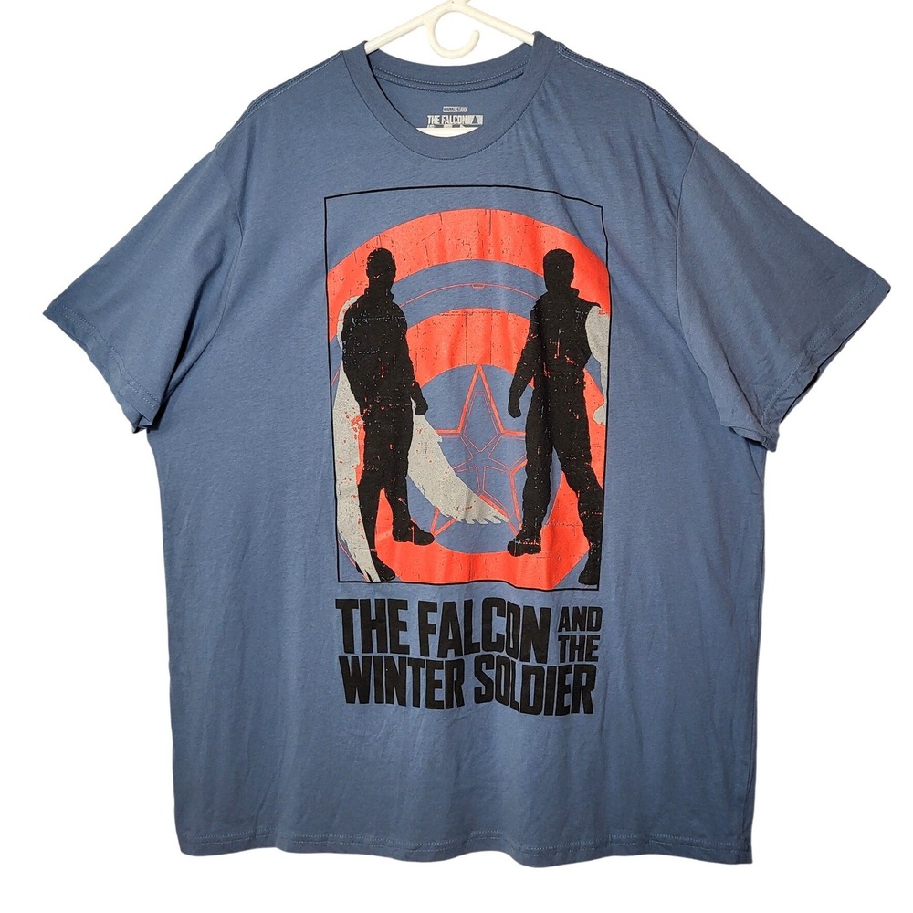 Marvel Falcon and the Winter Soldier Graphic T-Shirt Mens 3XLT Blue‎ Gray Casual